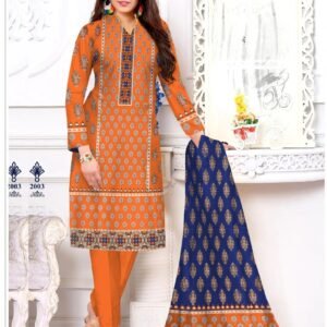 Orient's 03 Piece Khaddar Suit - Orange