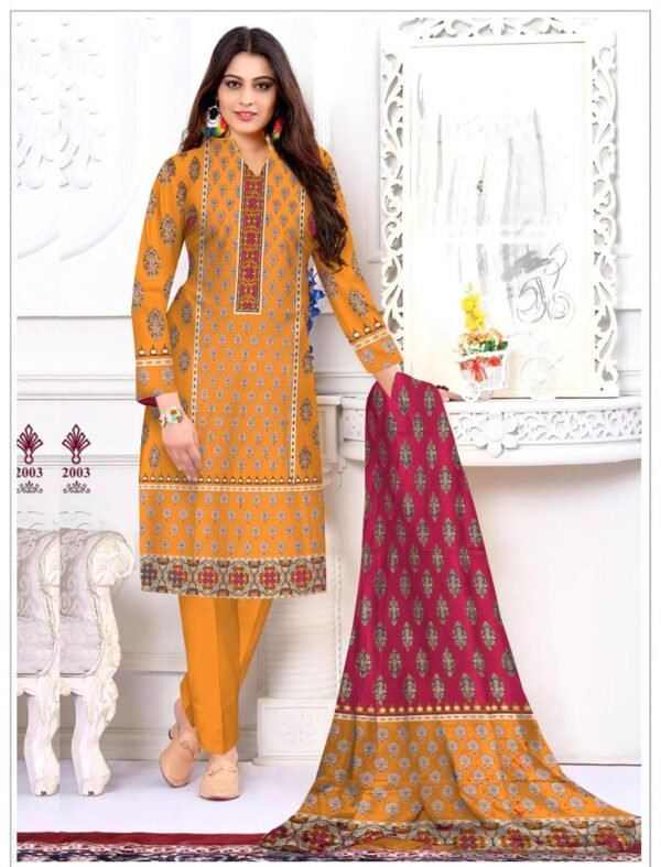 Orient's 03 Piece Khaddar Suit - Yellow